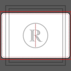 Elegant Chic White Grey Trim Custom Monogram Bath Mat