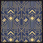 Navy Blue Gold Art Deco Geometric Pattern Ceramic Tile