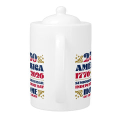 America 250 Independence Day Patriotic Teapot