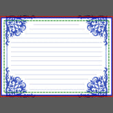 Blue and White Floral Tea Set Recipe Card