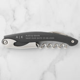 Minimal Monogram Unique Save the Date Invitation Waiter's Corkscrew