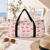 Sweet red cherries duffle bag