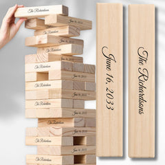 Personalized Wedding Lawn Game Giant Jenga Tower