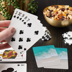 tropical sand beach ocean sunny waves modern poker cards