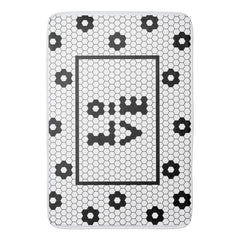 Love Black and White Tile Design Bath Mat