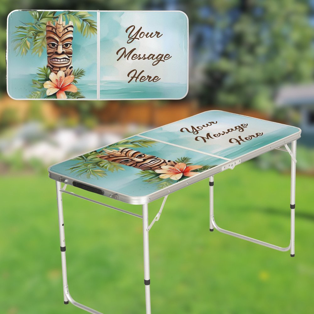 Tropical Tiki Party Beer Pong Table