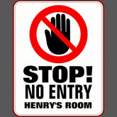 Kids personalized no entry door sign