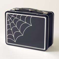 Goth Spiderweb Black and White Personalized Metal Lunch Box
