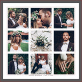 Custom Collage 9 Wedding Photo Square Canvas Print