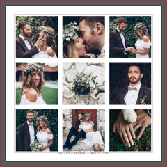 Custom Collage 9 Wedding Photo Square Canvas Print