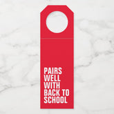 Funny back to school teacher wine bottle hanger tag