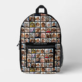 24 Photo Collage - 4 Rows 6 Columns - Custom Text Printed Backpack