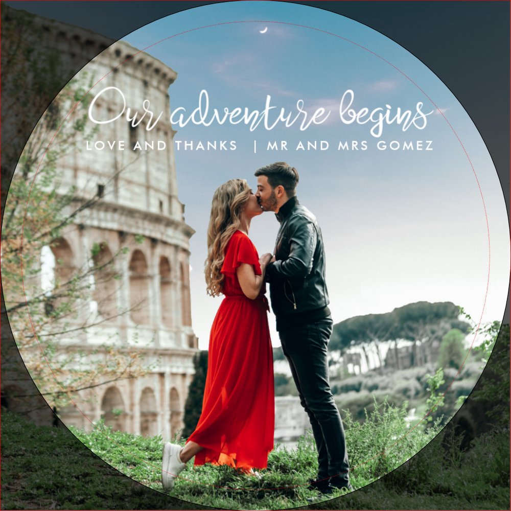 Our Adventure Begins Photo Thank You Wedding Magnet