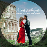 Our Adventure Begins Photo Thank You Wedding Magnet