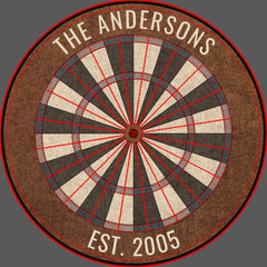 Custom Family Name Rustic Dartboard