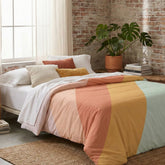 Colorful Retro Sweet Pastel Geometric Stripes Duvet Cover