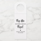 Pop Me When She Pops, Baby Shower Gift Tag, Kraft Bottle Hanger Tag