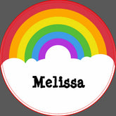 Personalized Retro Style Round Rainbow and Clouds Wham-O Frisbee