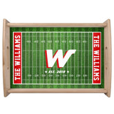 Football Fan Family Monogram Custom Colors Red Serving Tray