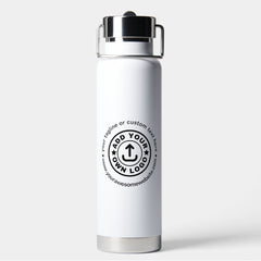 Simple Custom Company Business Logo Website Text Water Bottle