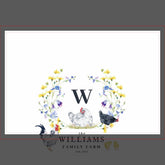 Rustic Farmhouse Chicken | Family Name Monogram Kitchen Towel