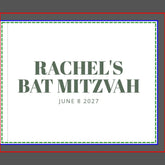 Bold Typography Pink and Green Modern Bat Mitzvah Guest Book
