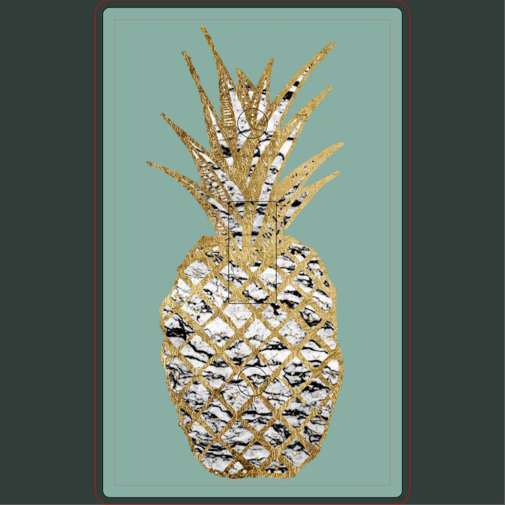 Modern Chic Marble Gold Pineapple Fruit Light Switch Cover