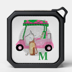 Unique Charming Golf Cart with Clubs Monogram Bluetooth Speaker