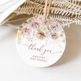 Boho garden floral baby shower thank you favor tags