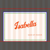 Peach and Tangerine Retro Striped Bridesmaid Gift Accessory Pouch
