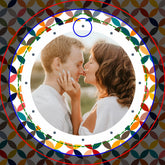 Custom Photo Colorful Geometric Keychain Gift