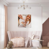 Script heart cute modern multi photo best friends faux canvas print