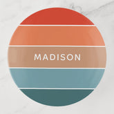 Earth Tone Colorblock Personalized Name Trinket Tray