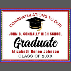 Red White Congratulations Graduate Custom Yard Sign
