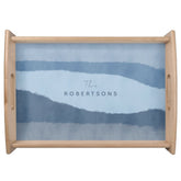 Coastal Abstract Shades of Blue Serving Tray