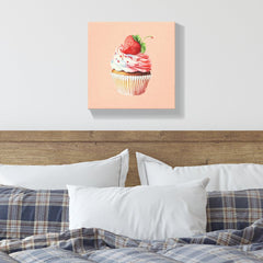 Strawberry Cupcake Sweet Dessert Canvas Print