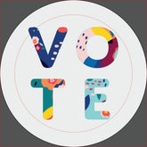 Vote Modern Floral Pattern Multicolored Button