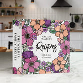 Beautiful Purple Peach Pink Flowers Recipes 3 Ring Binder