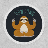 Sloth in Lotus Yoga Pose "Slow Down" Patch