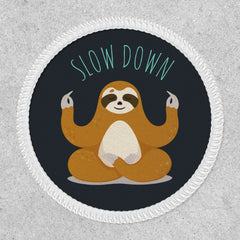 Sloth in Lotus Yoga Pose "Slow Down" Patch