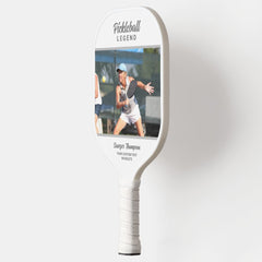 Fun Custom Text and Photo White Personalized Pickleball Paddle