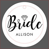 Stylish Script "Bride" Personalized Wine Charm
