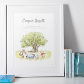 Pooh & Pals Watercolor Birth Details Poster