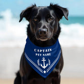 Your Pet Name Captain Anchor Star Laurel Stripes Bandana Collar