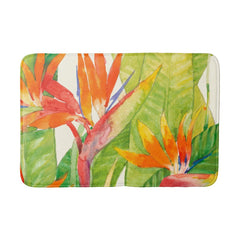 Tropical Flowers | Bird of Paradise Bathroom Mat