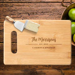 Simple Script Calligraphy, Personalized Names Engraved Cutting Board