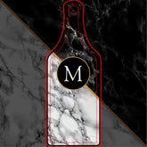 Custom Letter Black White Marble Cutting Board