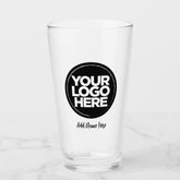 Personalized Logo, Casual Script text Beer Glasses