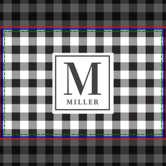 Modern Farmhouse Black Buffalo Plaid Monogrammed Doormat