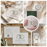 Rustic foliage wreath wood winter wedding party cornhole set